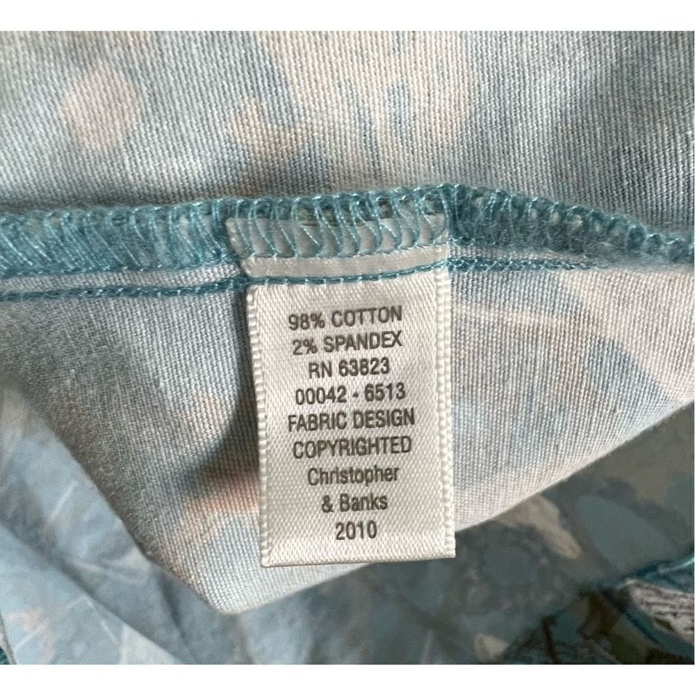 Christopher & Banks Postal Patterned Button Up St… - image 5